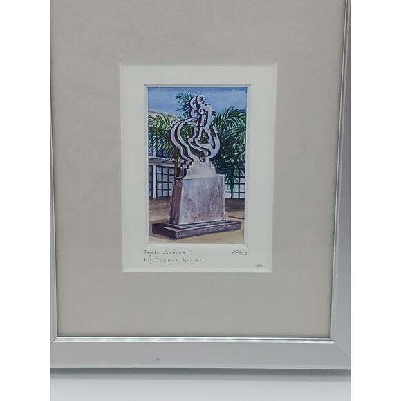 Mini Print Dennis Kowal Cycle Series Sarasota Florida Signed Framed Matted Art
